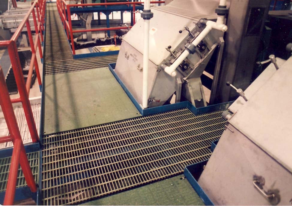 FRP molded grating in a food processing facility