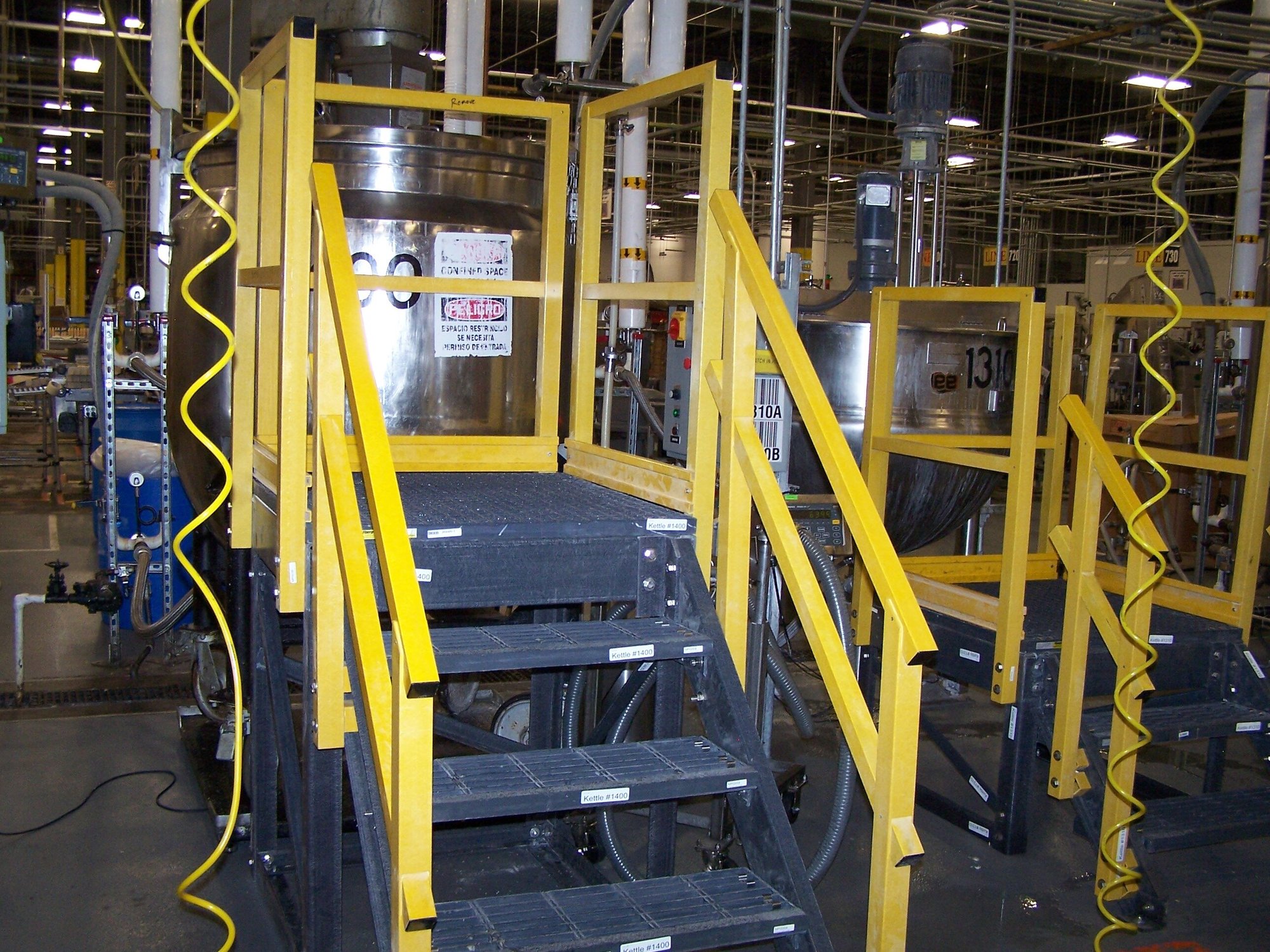 FRP standing platform in a processing facility