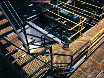 FRP molded grating in a mining facility