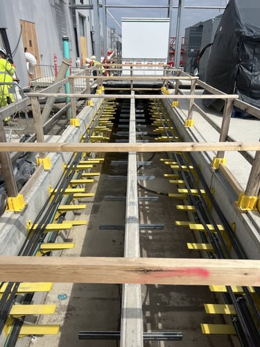 Cable management trench installation in data center