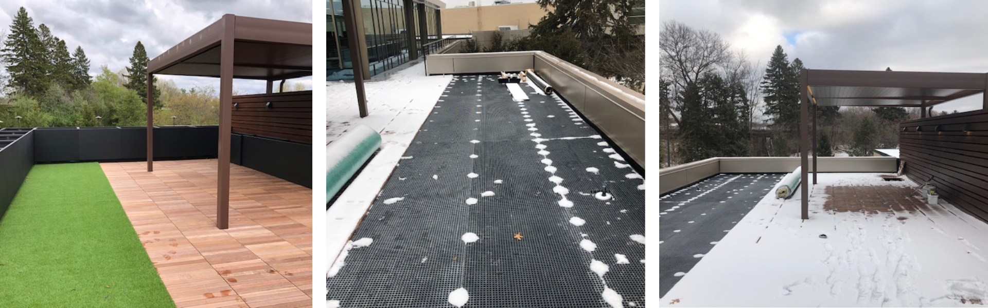 fiberglass grating, grating pedestals, office rooftop deck