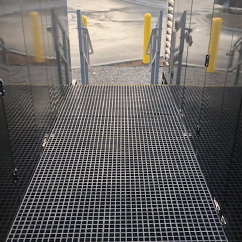 FRP molded grating service platform