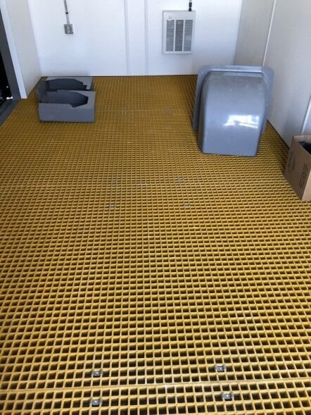 FRP floor grating in a chemical plant