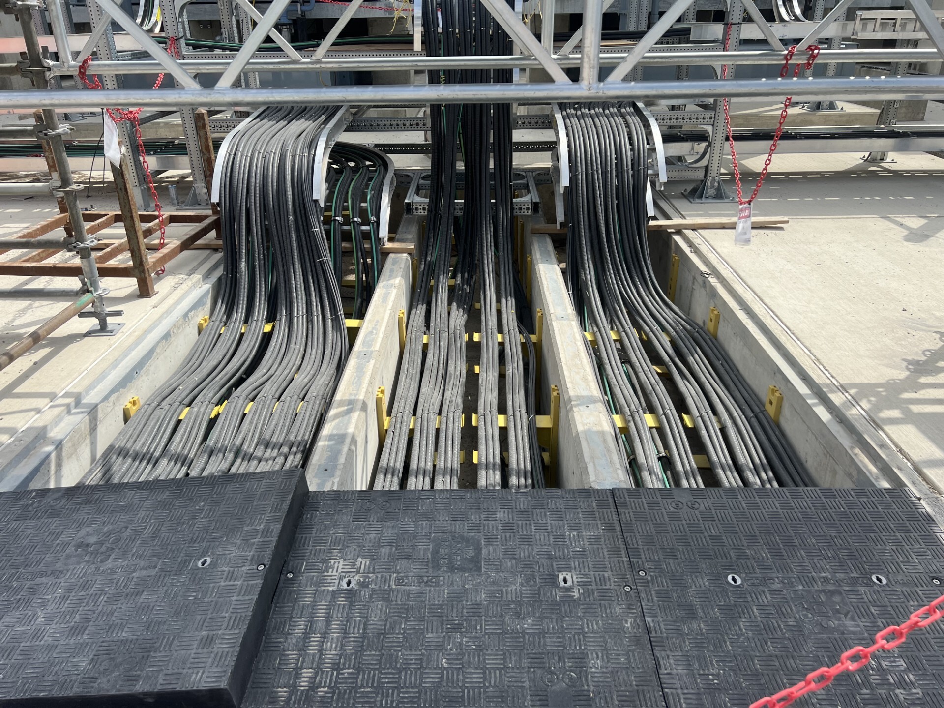Trench Waterfall in a data center